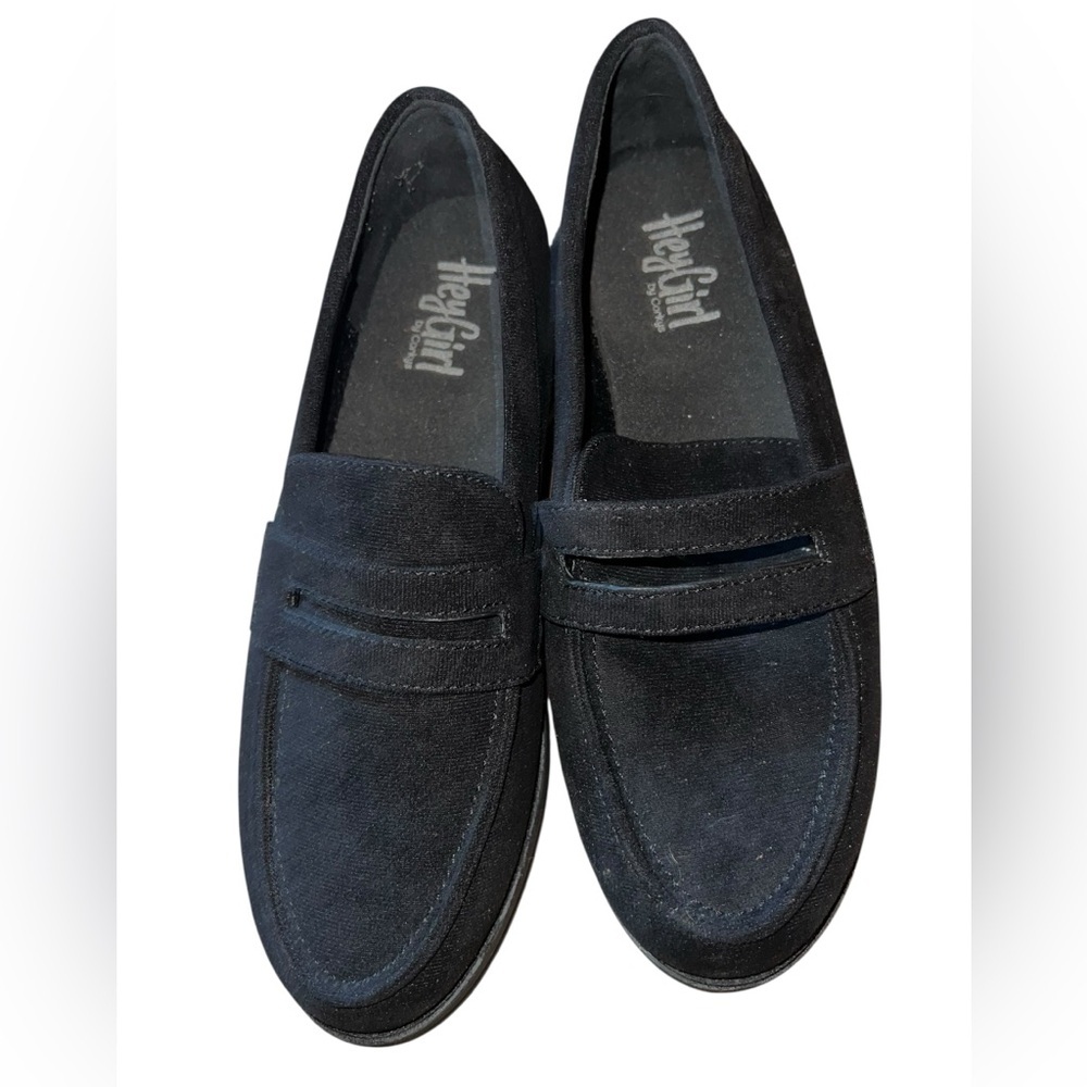 NWOB Hey Girl by Corkys Slip On Black Flats Loafers Shoes size 8